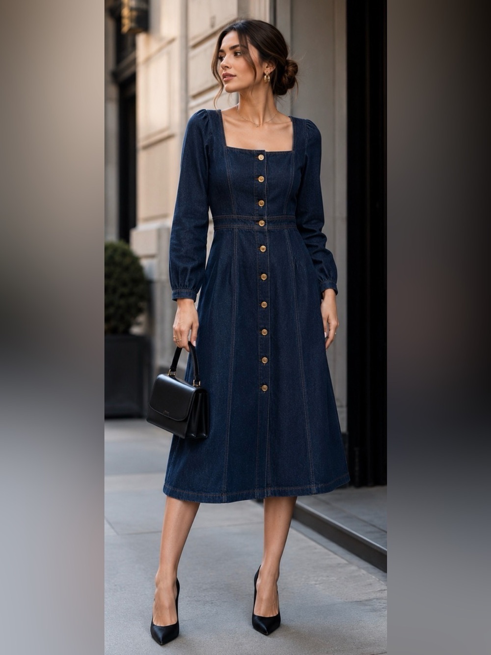 Reformation Celeste Denim Midi Dress size 2- NWT $248 - Picture 6 of 10